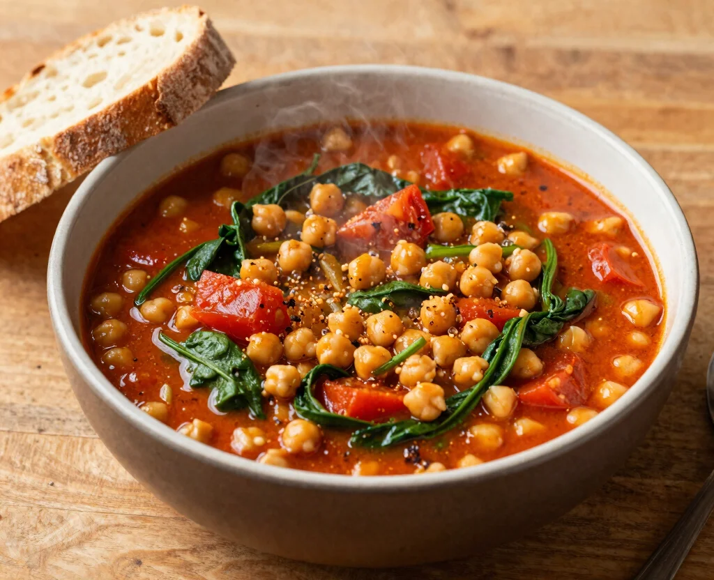 15 Diet Food Recipes for Losing Weight – Vegetarian, Slimming & Satisfying - 9. Chickpea & Spinach Stew 1