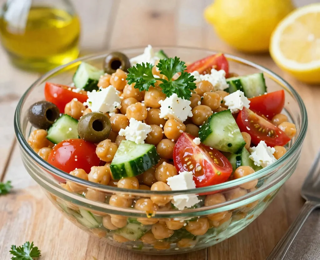 15 Easy Salad Recipes Vegetarian – Healthy & Delicious - 2. Mediterranean Chickpea Salad 1