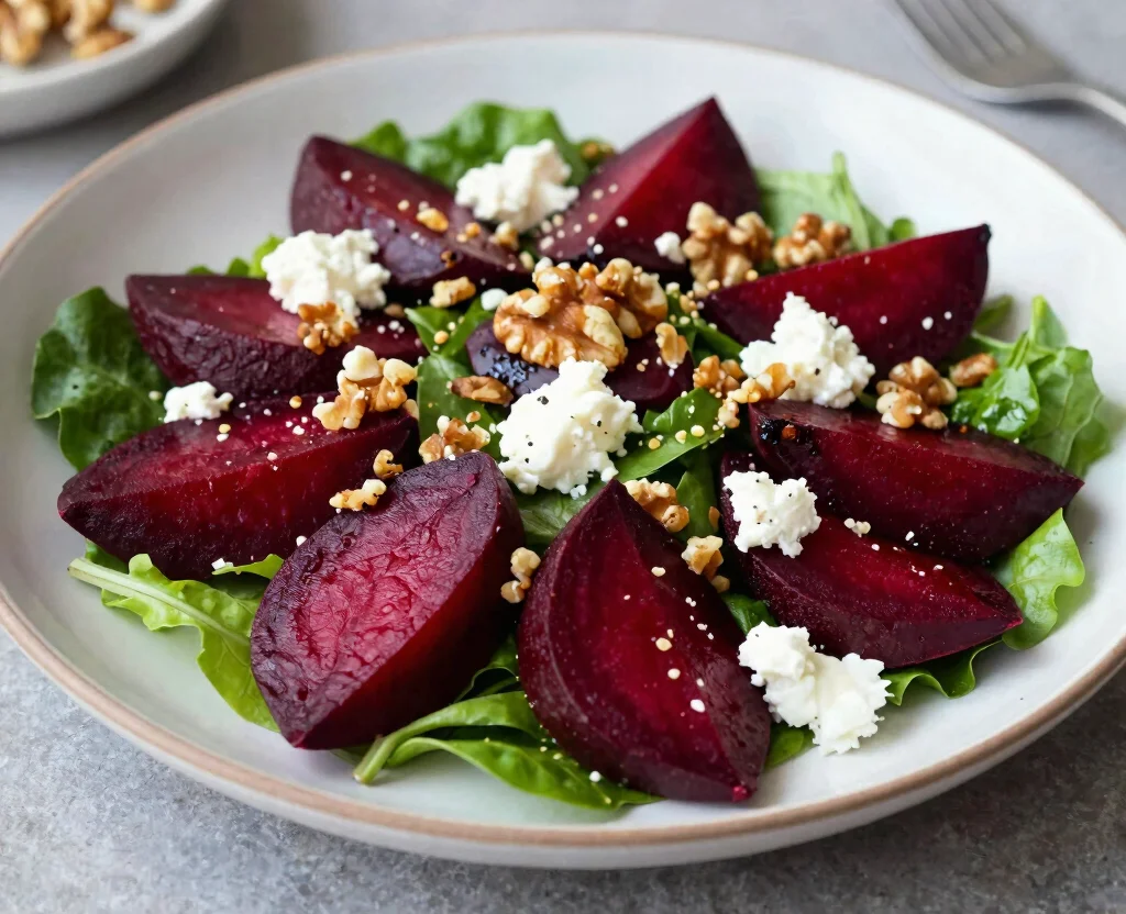 15 Easy Salad Recipes Vegetarian – Healthy & Delicious - 5. Roasted Beet and Goat Cheese Salad 1
