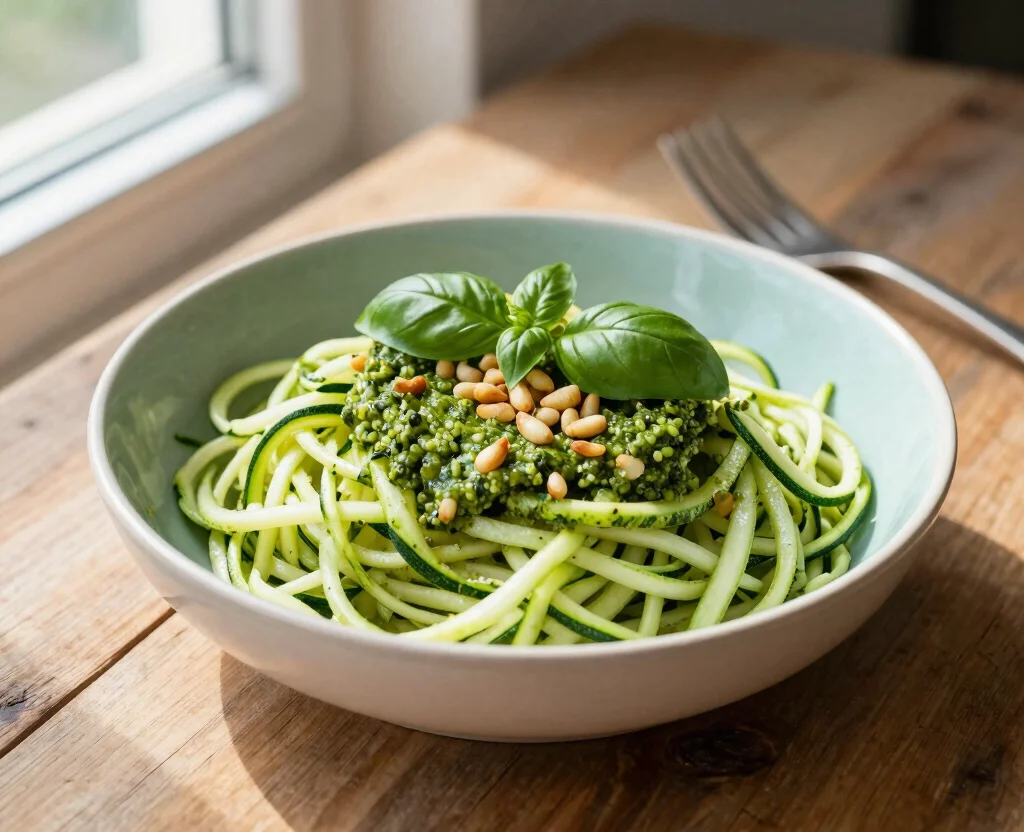15 Healthy Dinner Recipes Vegetarian Low Carb – Light & Satisfying - 1. Zucchini Noodles with Pesto 1