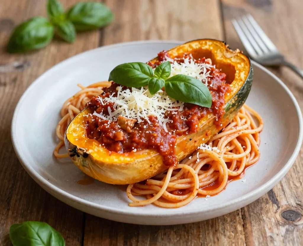 15 Healthy Dinner Recipes Vegetarian Low Carb – Light & Satisfying - 10. Spaghetti Squash with Marinara Sauce 1