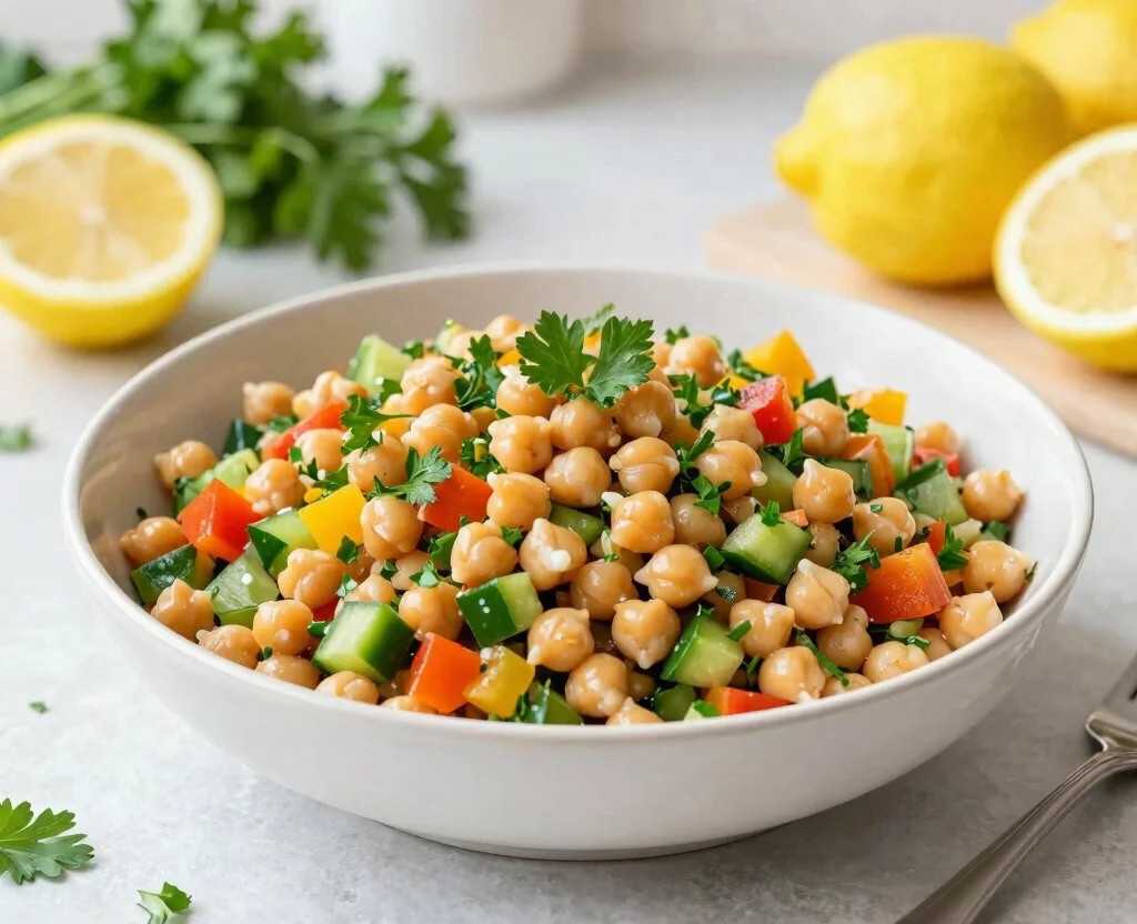 15 Healthy Dinner Recipes Vegetarian Low Carb – Light & Satisfying - 14. Chickpea Salad 1