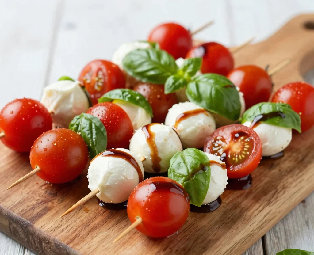 15 Healthy Dinner Recipes Vegetarian Low Carb – Light & Satisfying - 15. Caprese Skewers 1