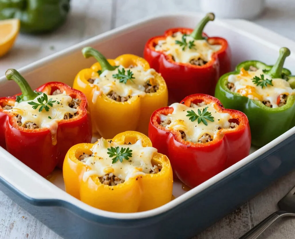 15 Healthy Dinner Recipes Vegetarian Low Carb – Light & Satisfying - 3. Stuffed Bell Peppers 1