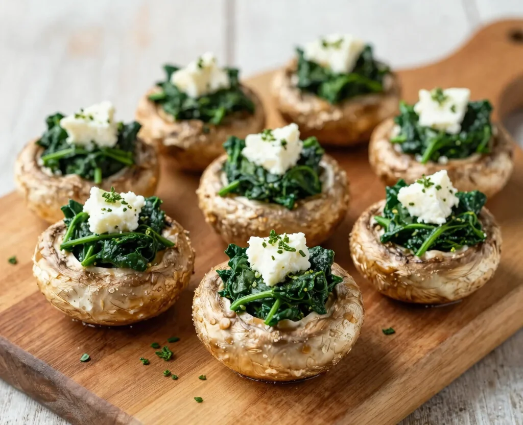 15 Healthy Dinner Recipes Vegetarian Low Carb – Light & Satisfying - 4. Spinach and Feta Stuffed Mushrooms 1