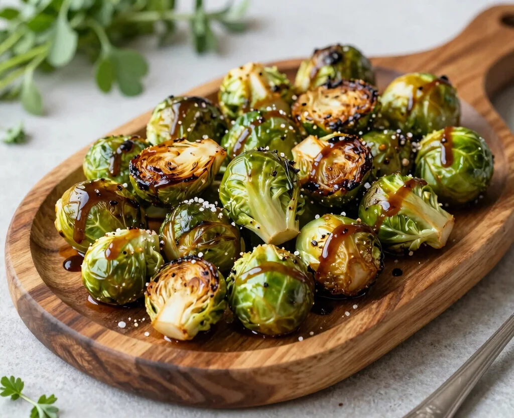 15 Healthy Dinner Recipes Vegetarian Low Carb – Light & Satisfying - 8. Roasted Brussels Sprouts with Balsamic Glaze 1