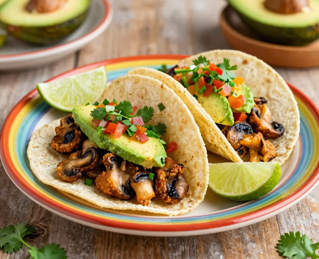 15 Vegetarian Air Fryer Recipes – Crispy & Healthy - 13. Air Fryer Mushroom Tacos 1