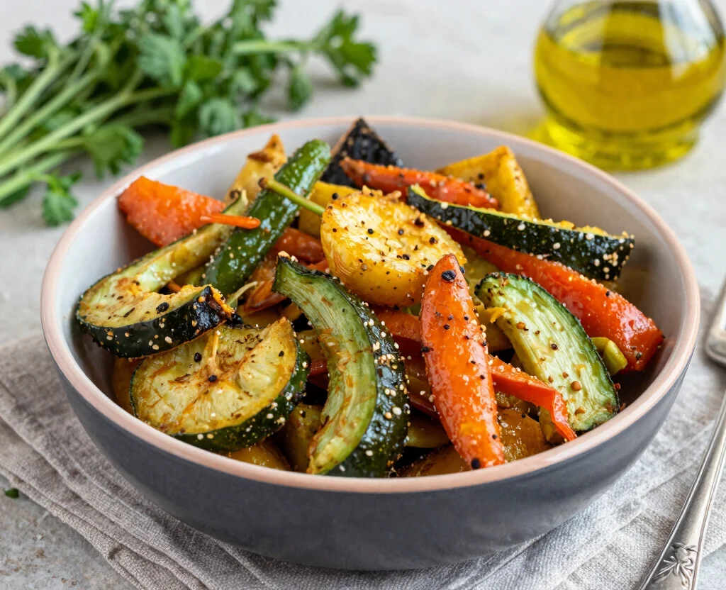 15 Vegetarian Air Fryer Recipes – Crispy & Healthy - 8. Air Fryer Mediterranean Vegetables 1