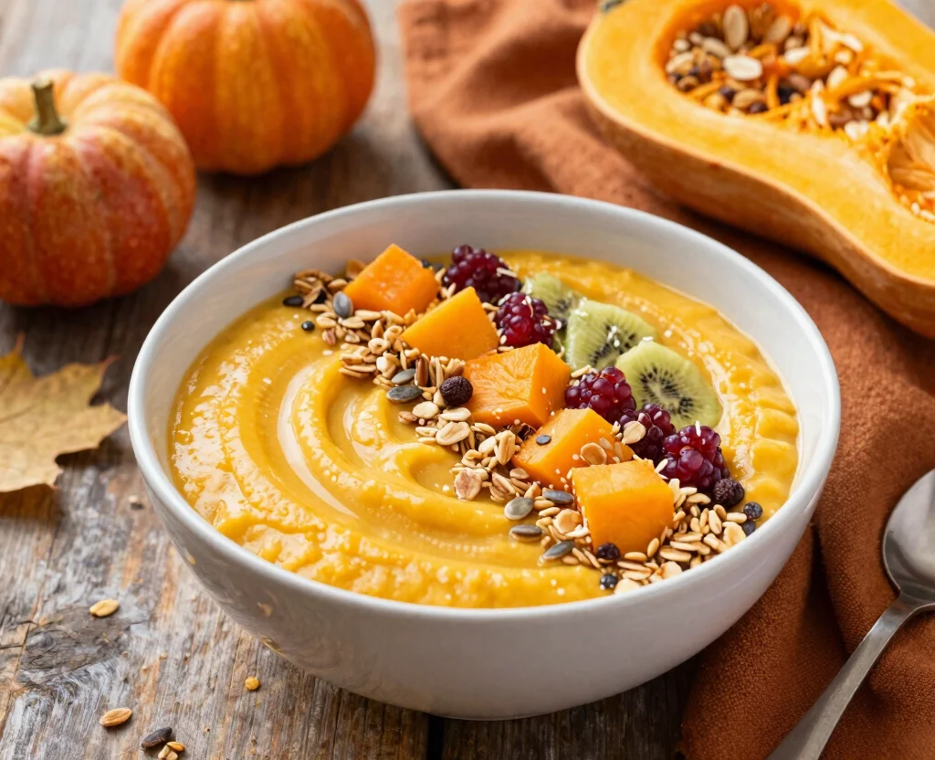 15 Vegetarian Butternut Squash Recipes – Seasonal & Comforting - 13. Butternut Squash Smoothie Bowl 1