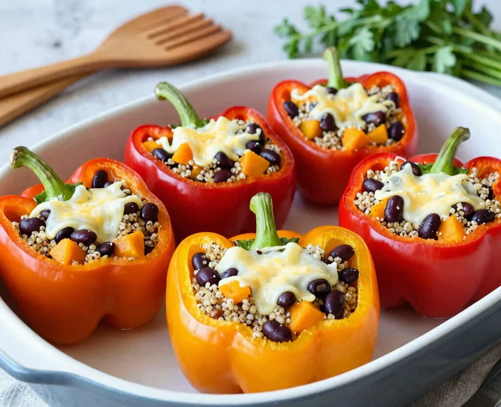 15 Vegetarian Butternut Squash Recipes – Seasonal & Comforting - 3. Butternut Squash and Quinoa Stuffed Peppers 1