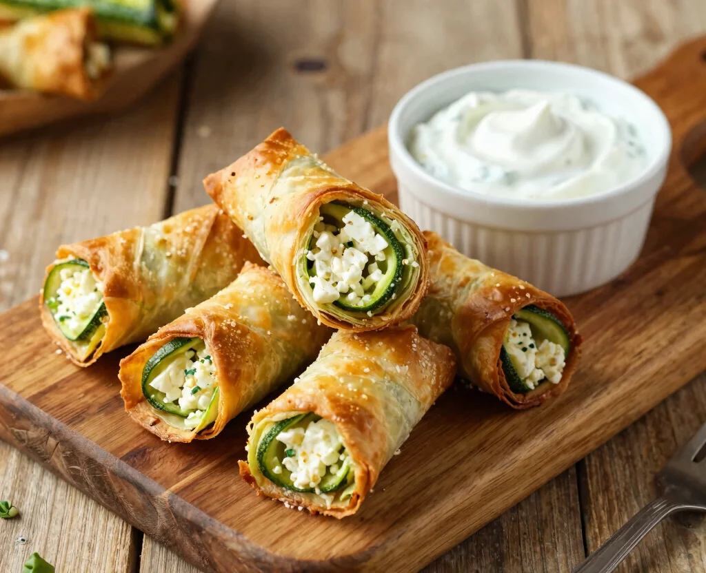16 Filo Pastry Recipes Savoury Vegetarian – Flaky & Delicious - 10. Zucchini and Feta Filo Rolls 1