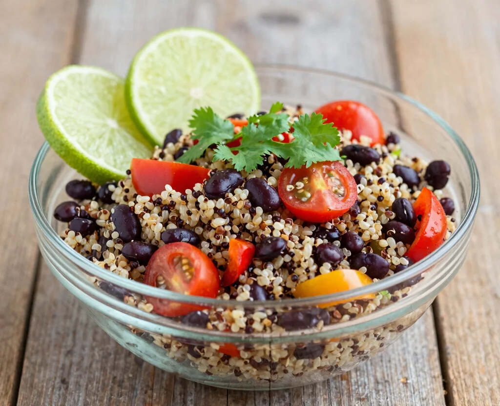 16 Healthy Vegetarian Lunch Recipes – Quick & Tasty - 1. Quinoa & Black Bean Salad 1