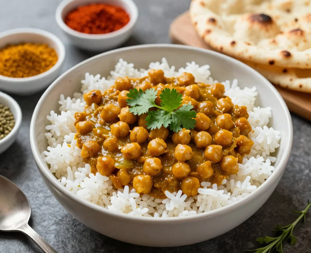 16 Healthy Vegetarian Lunch Recipes – Quick & Tasty - 14. Chickpea Curry 1
