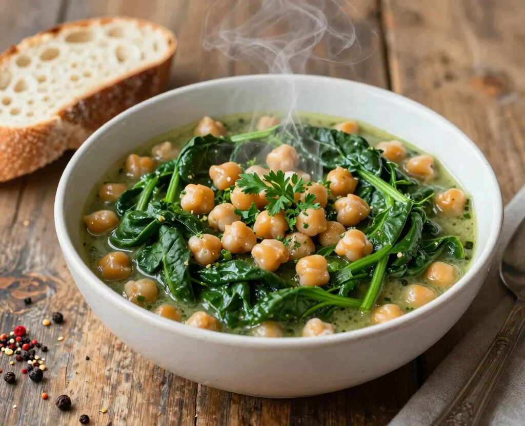 16 Healthy Vegetarian Lunch Recipes – Quick & Tasty - 16. Spinach & Chickpea Stew 1
