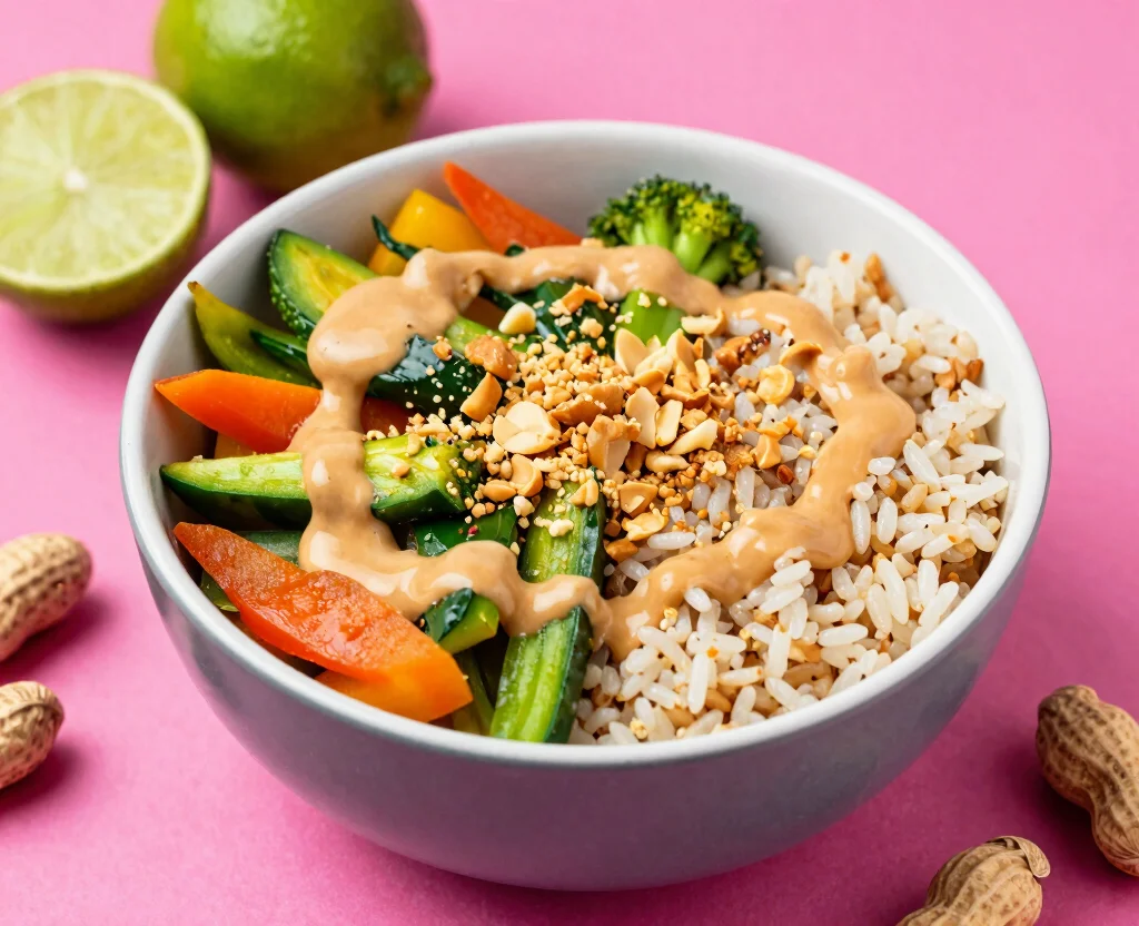 16 Healthy Vegetarian Lunch Recipes – Quick & Tasty - 9. Thai Peanut Buddha Bowl 1