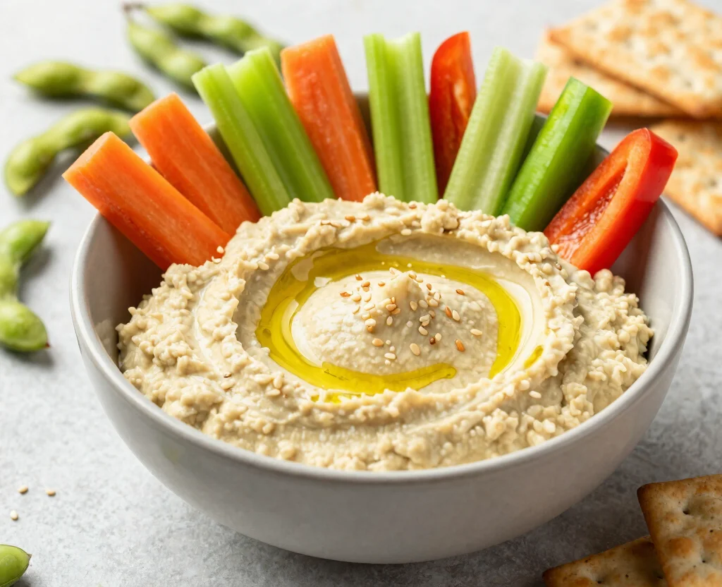16 High Protein Low Carb Vegetarian Recipes – Lean & Filling - 11. Edamame Hummus 1