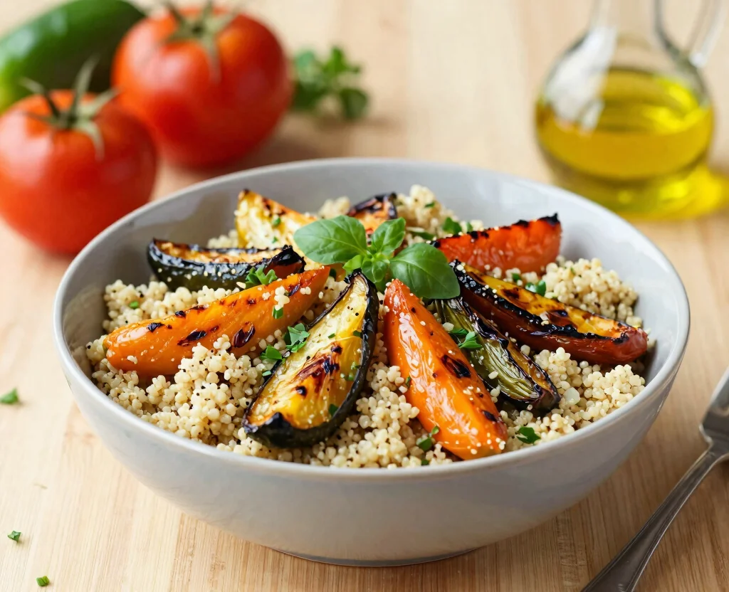 16 High Protein Low Carb Vegetarian Recipes – Lean & Filling - 15. Roasted Vegetable and Quinoa Bowl 1
