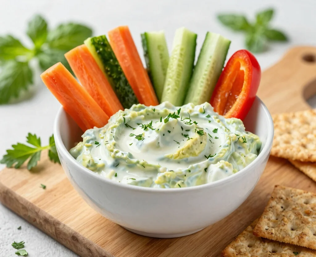 16 High Protein Low Carb Vegetarian Recipes – Lean & Filling - 6. Greek Yogurt and Avocado Dip 1