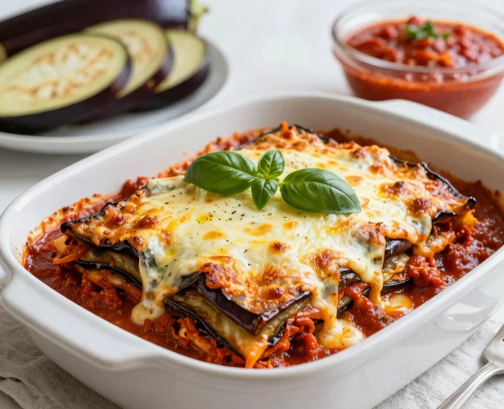 16 High Protein Low Carb Vegetarian Recipes – Lean & Filling - 7. Eggplant Parmesan 1