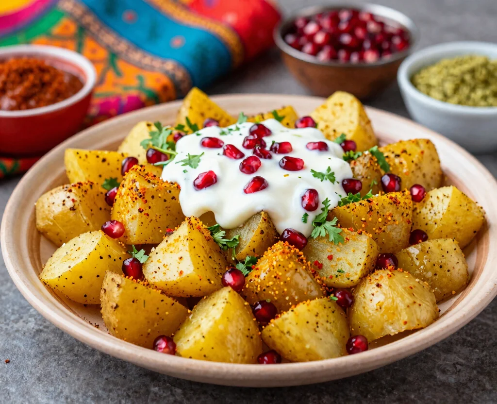 16 Indian Cooking Recipes Vegetarian – From Basics to Advanced - 1. Aloo Chaat (Spiced Potato Topping) 1
