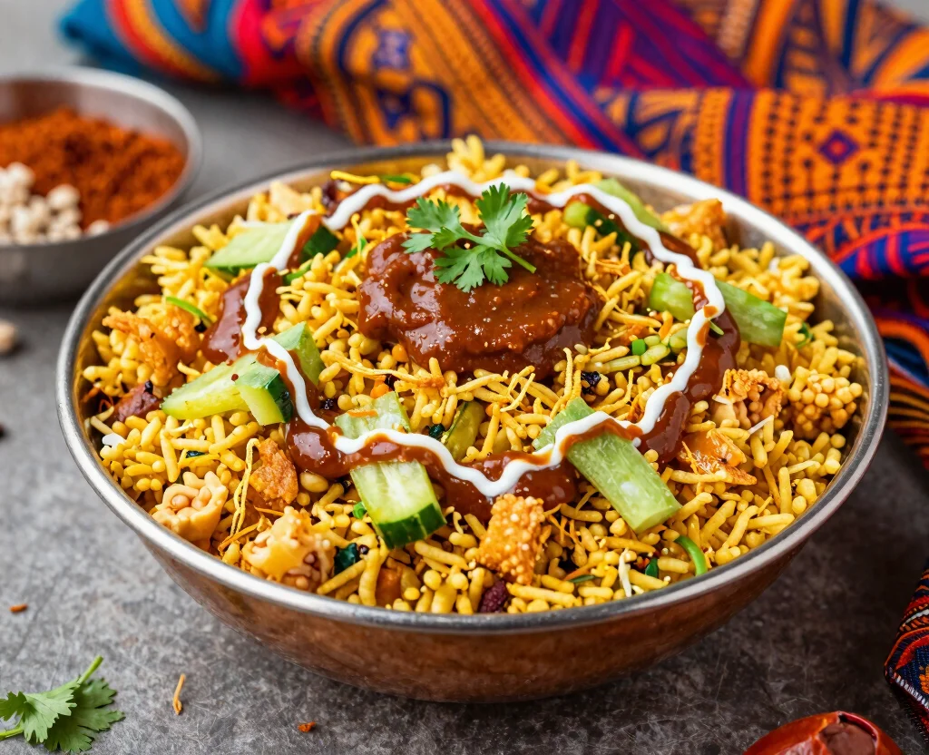 16 Indian Cooking Recipes Vegetarian – From Basics to Advanced - 11. Bhel Puri (Crispy Puffed Rice Salad) 1