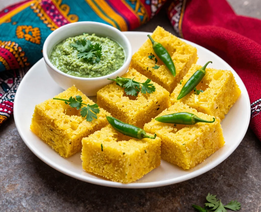 16 Indian Cooking Recipes Vegetarian – From Basics to Advanced - 15. Dhokla (Steamed Savory Cake) 1