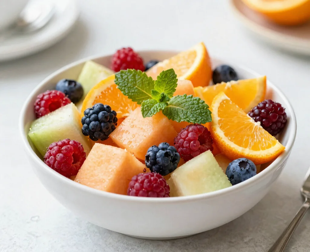 16 Low Calorie Vegetarian Recipes – Guilt-Free Eating - 16. Fruit Salad with Mint 1