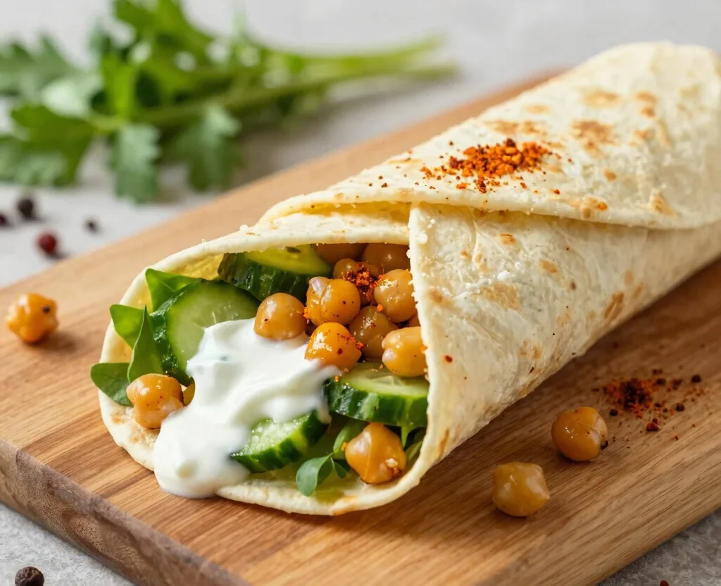 16 Low Calorie Vegetarian Recipes – Guilt-Free Eating - 2. Spicy Chickpea Wraps 1