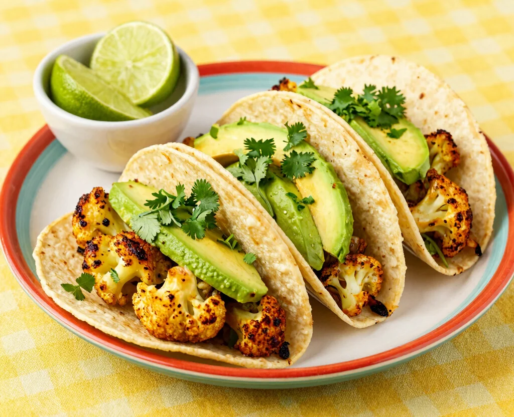 16 Quick and Easy Vegetarian Recipes – Ready in Minutes - 13. Roasted Cauliflower Tacos 1