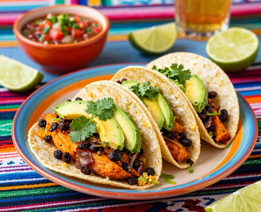 16 Quick and Easy Vegetarian Recipes – Ready in Minutes - 7. Sweet Potato Black Bean Tacos 1