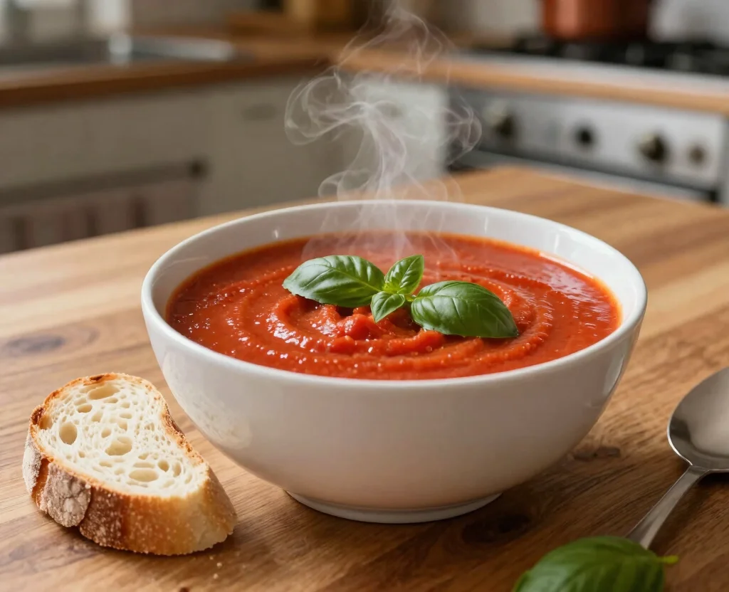16 Quick and Easy Vegetarian Recipes – Ready in Minutes - 8. Creamy Tomato Basil Soup 1