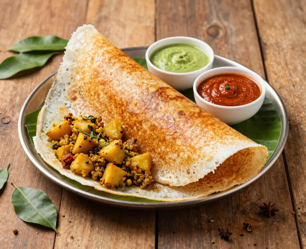 16 South Indian Recipes Vegetarian – Authentic & Aromatic - 2. Dosa - Crispy Rice Crepes 1