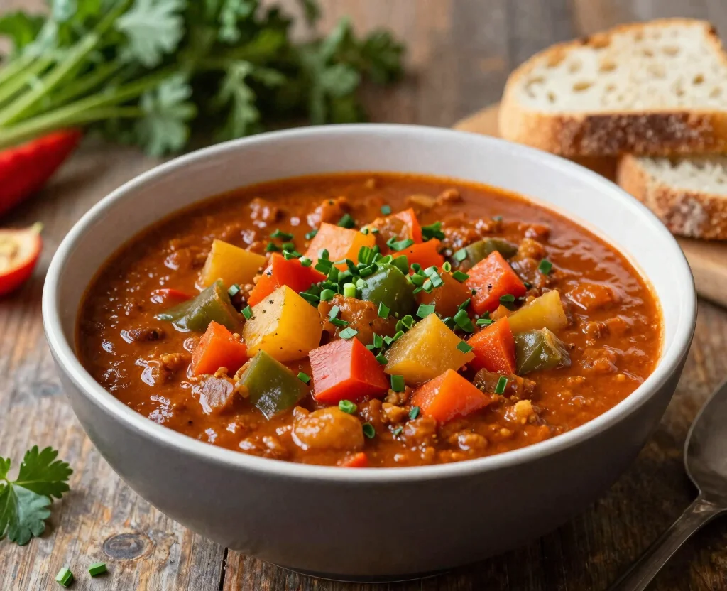 17 Hearty Vegetarian Chili Crock Pot Recipes to Keep You Warm - 14. Rustic Veggie Chili 1