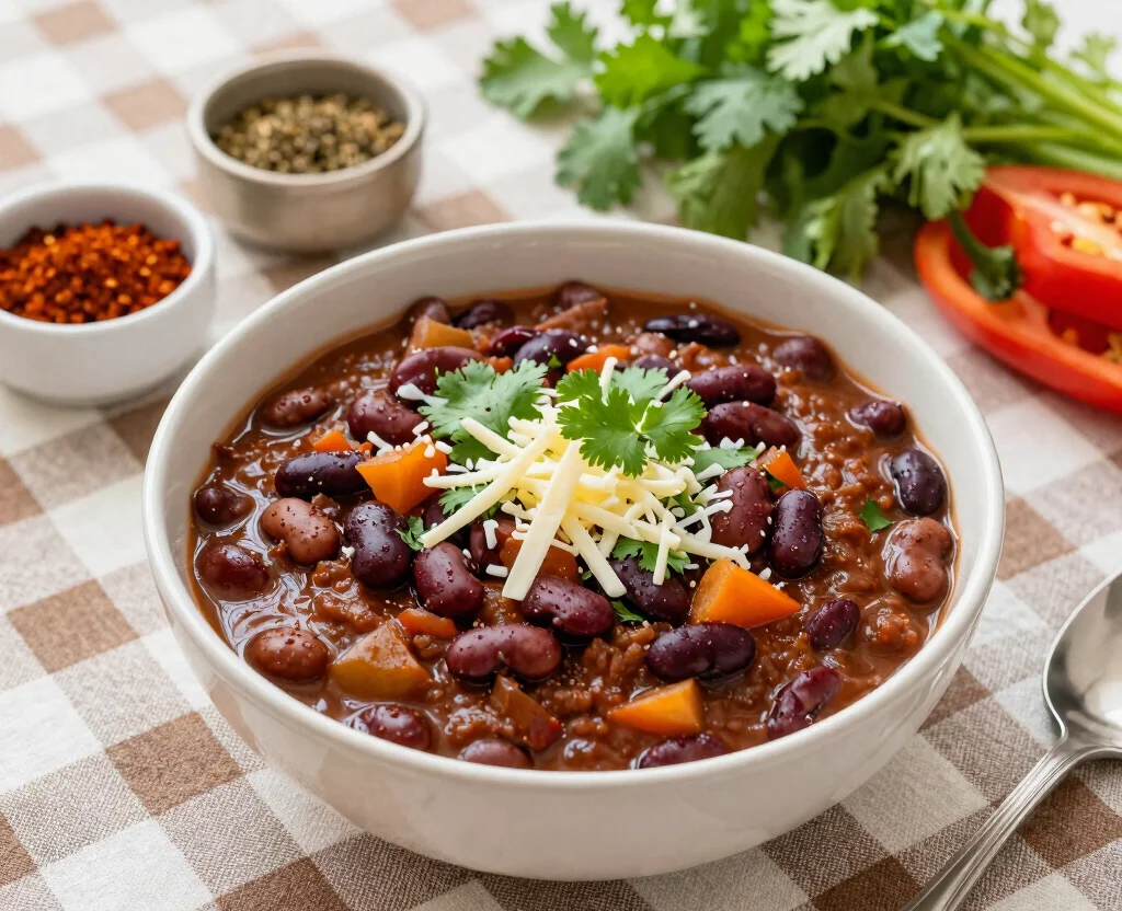17 Hearty Vegetarian Chili Crock Pot Recipes to Keep You Warm - 15. Smoky Bean and Veggie Chili 1