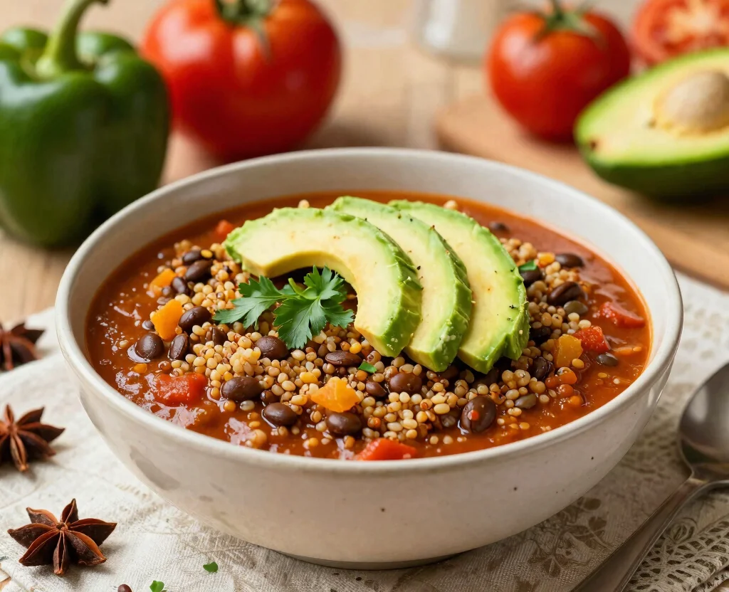 17 Hearty Vegetarian Chili Crock Pot Recipes to Keep You Warm - 3. Spicy Quinoa and Lentil Chili 1
