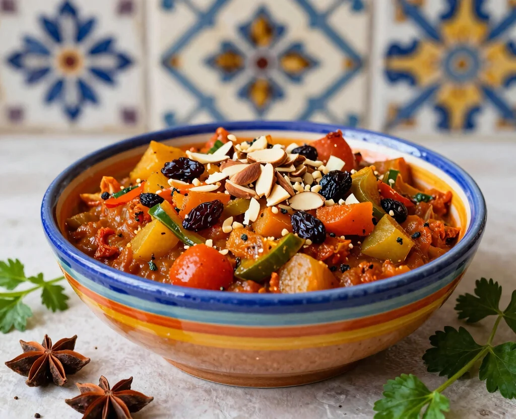 17 Hearty Vegetarian Chili Crock Pot Recipes to Keep You Warm - 5. Moroccan Spiced Vegetable Chili 1