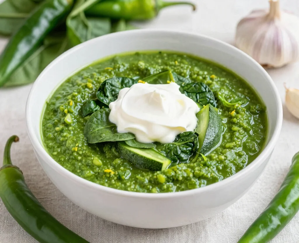 17 Hearty Vegetarian Chili Crock Pot Recipes to Keep You Warm - 7. Green Chili with Spinach and Zucchini 1