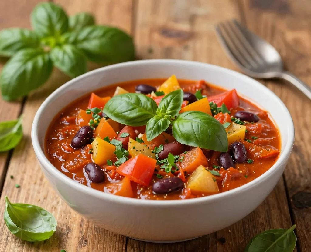 17 Hearty Vegetarian Chili Crock Pot Recipes to Keep You Warm - 8. Italian Herb Vegetable Chili 1