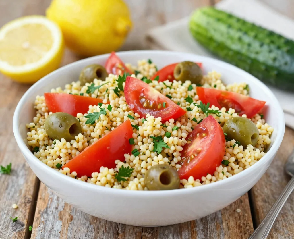 17 High Protein Vegetarian Slow Cooker Recipes – Set & Forget - 12. Mediterranean Couscous Salad 1