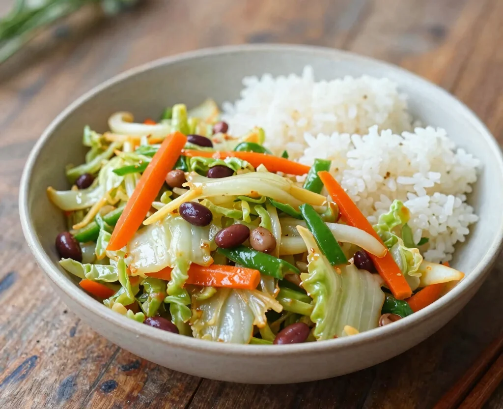 17 High Protein Vegetarian Slow Cooker Recipes – Set & Forget - 15. Cabbage and Bean Stir-Fry 1