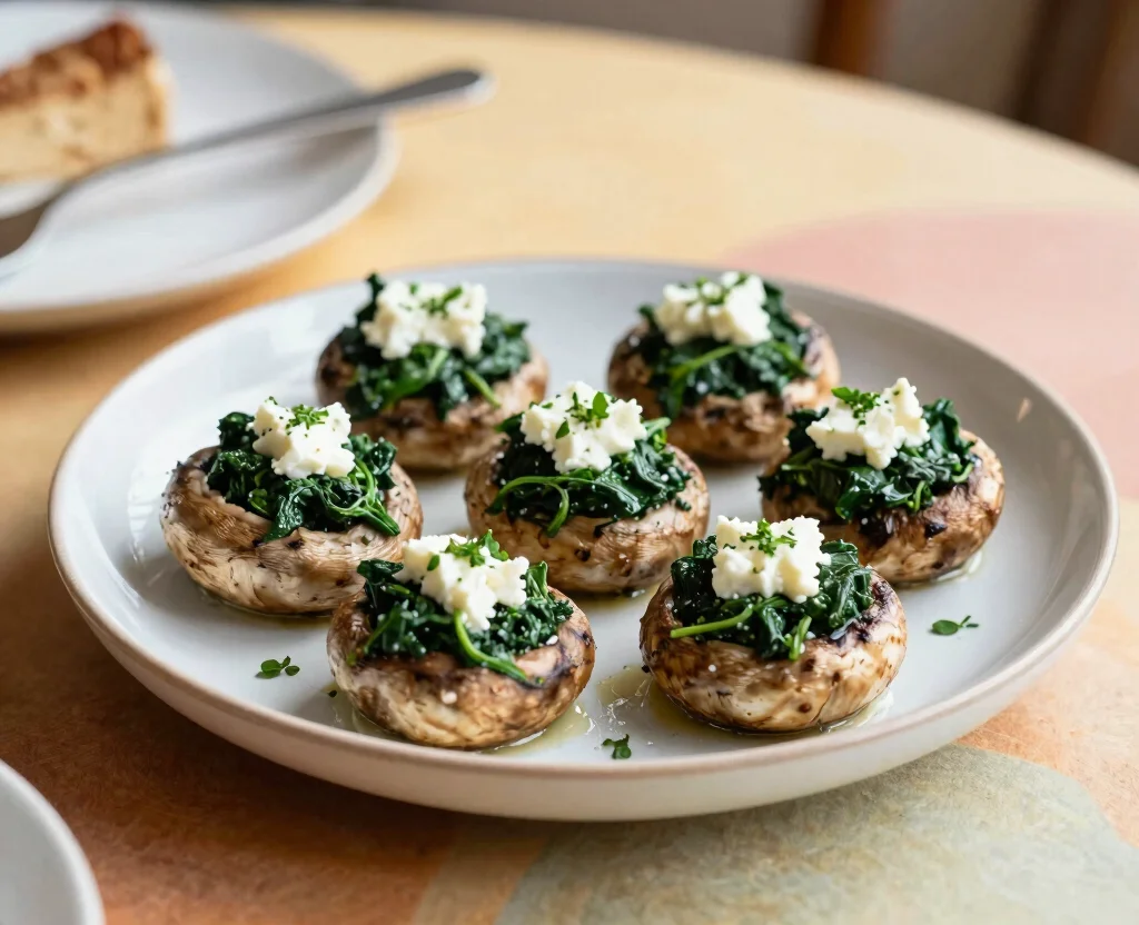 17 High Protein Vegetarian Slow Cooker Recipes – Set & Forget - 17. Spinach and Feta Stuffed Portobello Mushrooms 1