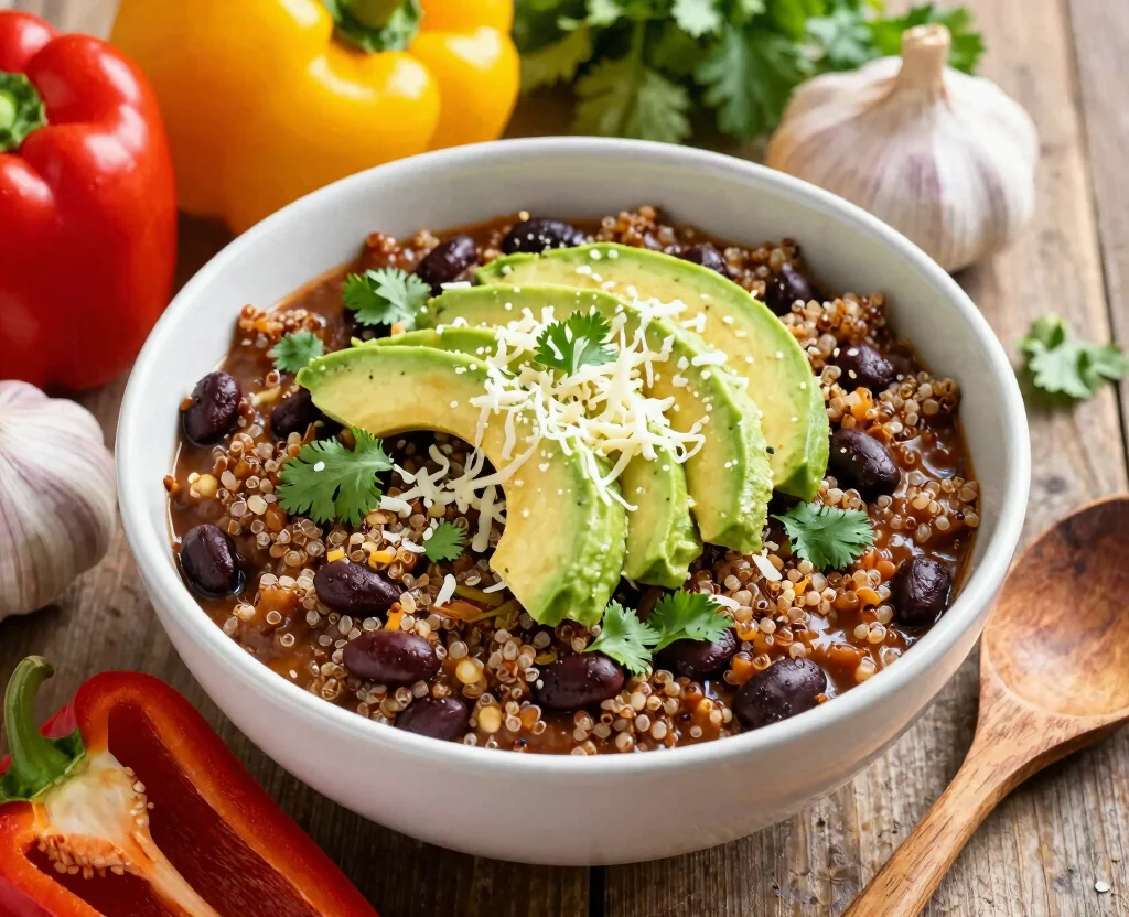 17 High Protein Vegetarian Slow Cooker Recipes – Set & Forget - 2. Quinoa and Black Bean Chili 1