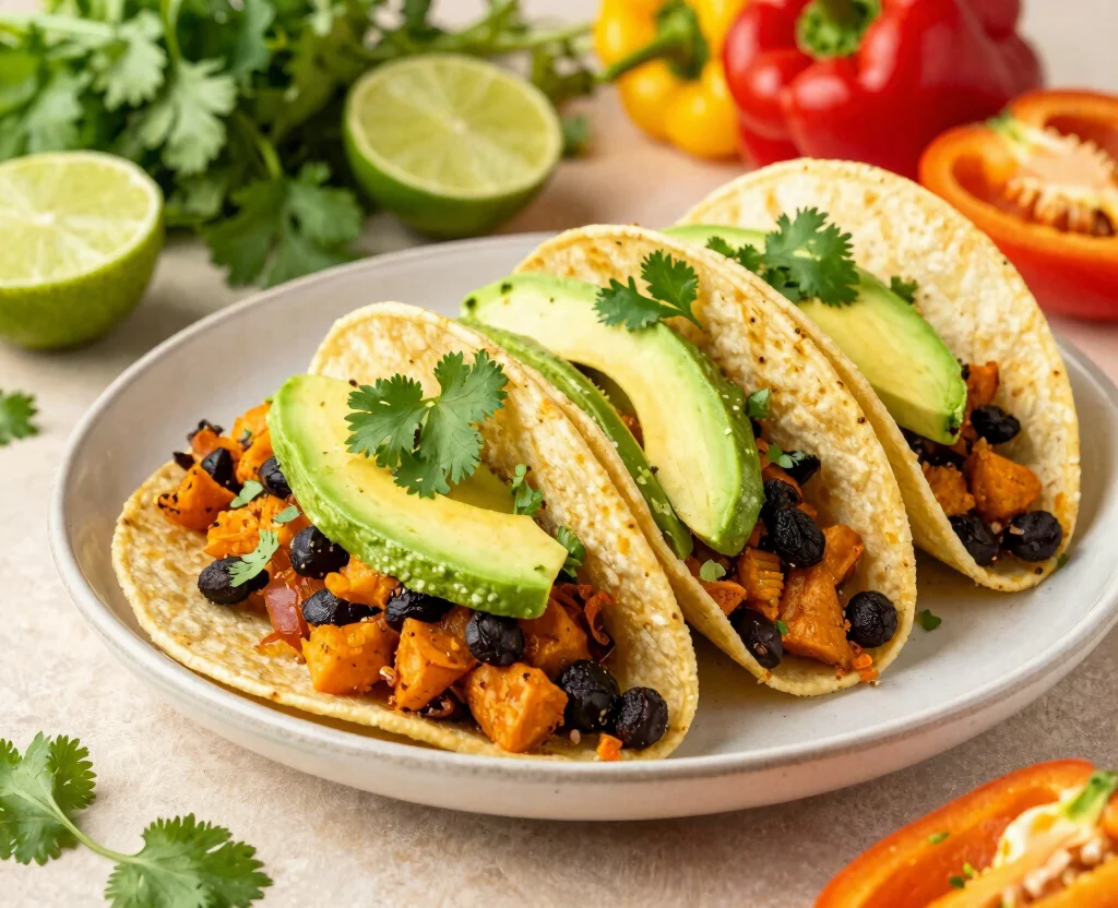 17 High Protein Vegetarian Slow Cooker Recipes – Set & Forget - 4. Sweet Potato and Black Bean Tacos 1