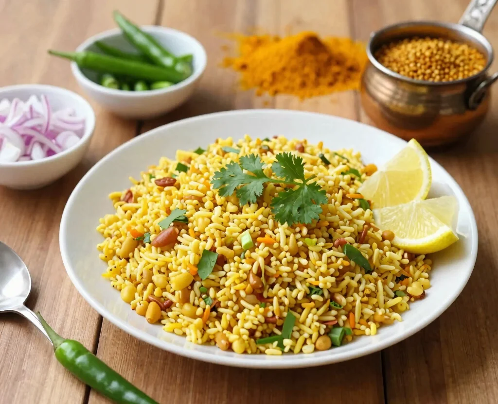 17 Indian Breakfast Recipes Vegetarian – Morning Delights - 1. Poha – Fluffy Flattened Rice Delight 1