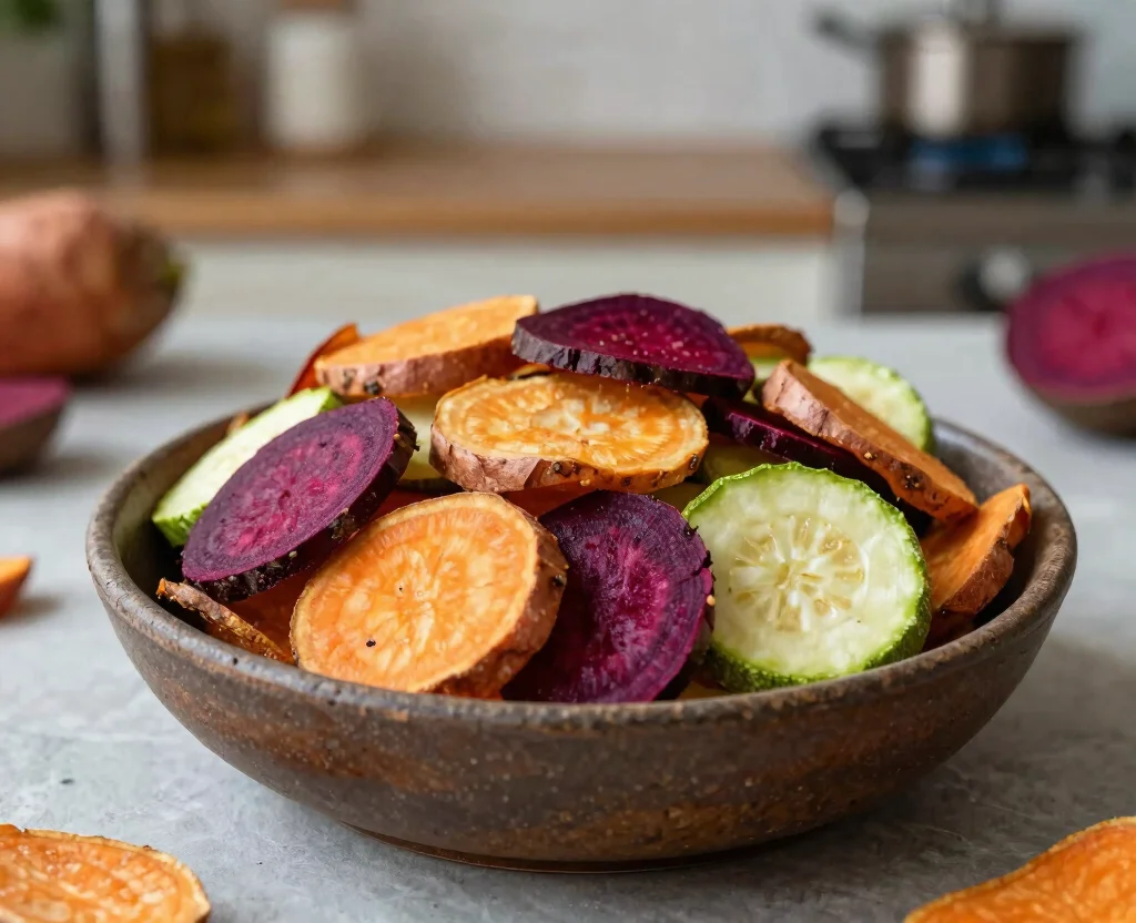 17 Indian Snack Recipes Vegetarian – Perfect for Any Occasion - 15. Baked Vegetable Chips 1