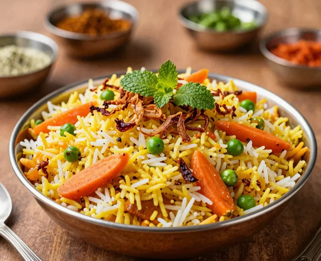 17 Must-Try Vegetarian Indian Dishes Recipes - 4. Vegetable Biryani 1