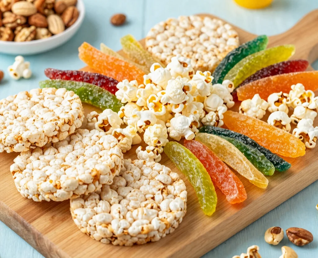 17 Vegetarian Charcuterie Board Ideas – Party Perfect - 16. Crunchy and Chewy Snacks 1