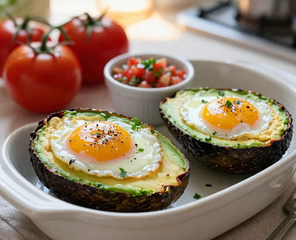 17 Vegetarian Recipes Healthy Low Carb High Protein Breakfast Ideas – Start Your Day Right - 9. Baked Avocado Eggs 1