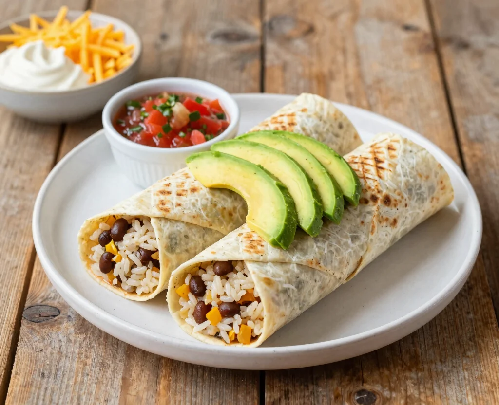 18 Cheap Vegetarian Meals – Budget-Friendly - 10. Rice & Bean Burrito 1