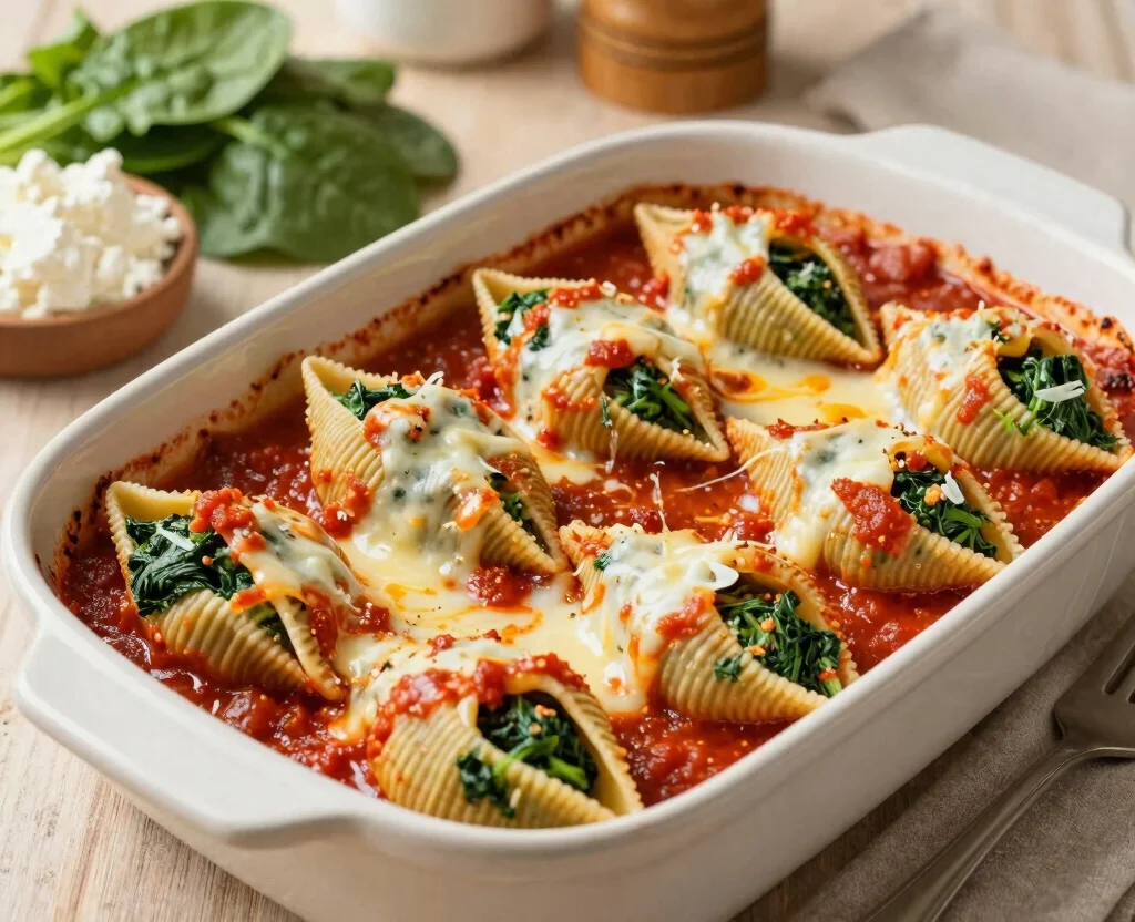 18 Cheap Vegetarian Meals – Budget-Friendly - 13. Spinach & Ricotta Stuffed Shells 1